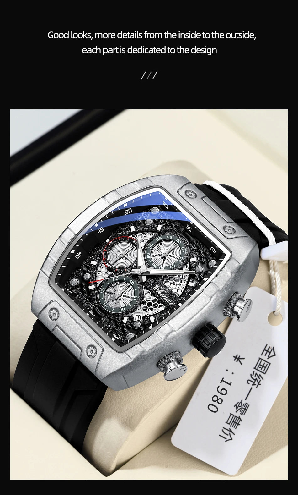 CHENXI 941 Sport Multifunction Military Men Silicone Quartz Wristwatch Male Luminous Waterproof Clock Watches Relogio Masculino