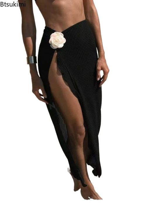 Vintage Swimsuit Women's Beach Vacation Long Skirts Sexy Bikini Cover Ups Holiday Bathing Suit Swimwear Summer 2-ways Wear Cover