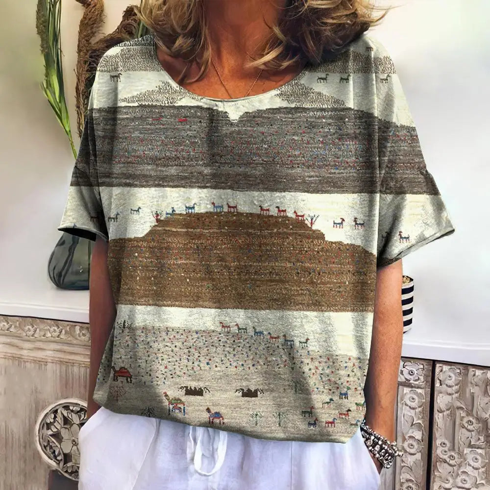 Summer Plaid T Shirt For Women O Neck Casual Sweatshirt New Tees Harajuku Clothing Loose Short Sleeve Blouse Female Fashion Tops
