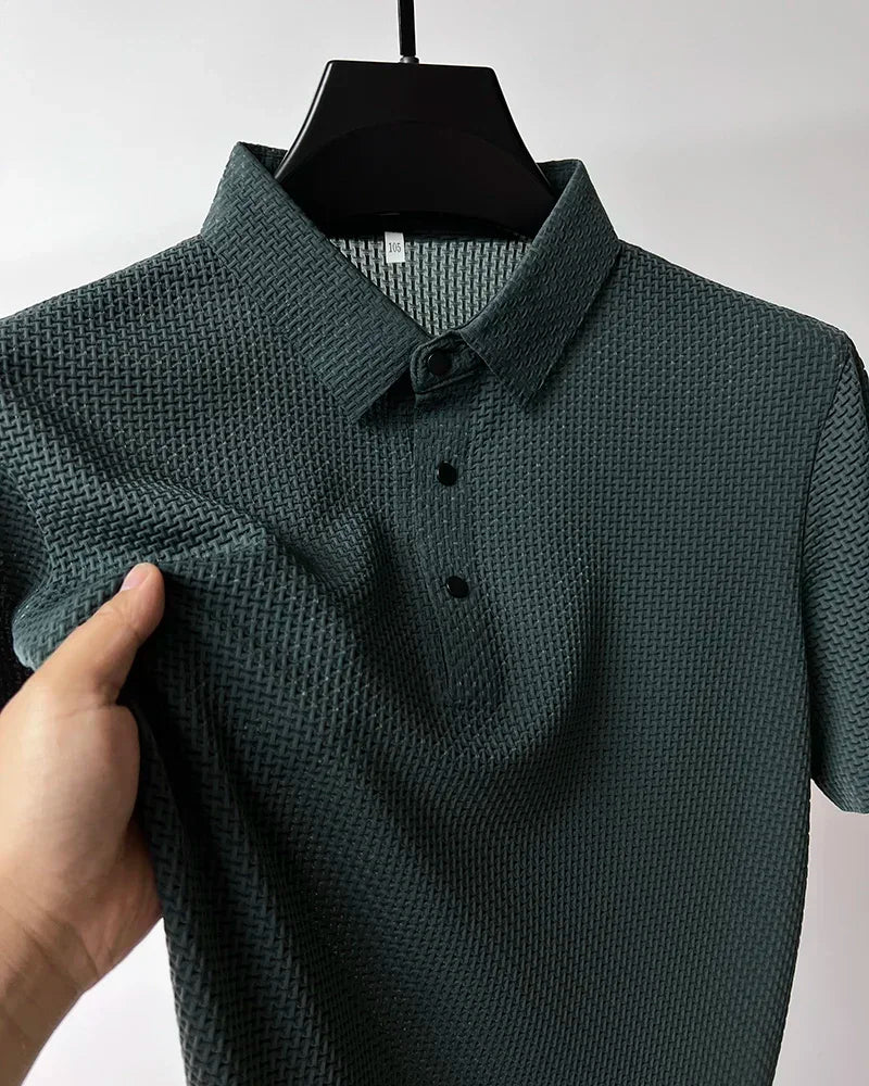 Brand Clothes Summer New Men's Short Sleeve T-shirt Ice Silk Cool and Breathable POLO Shirt Business Casual Sweat-absorbing Top