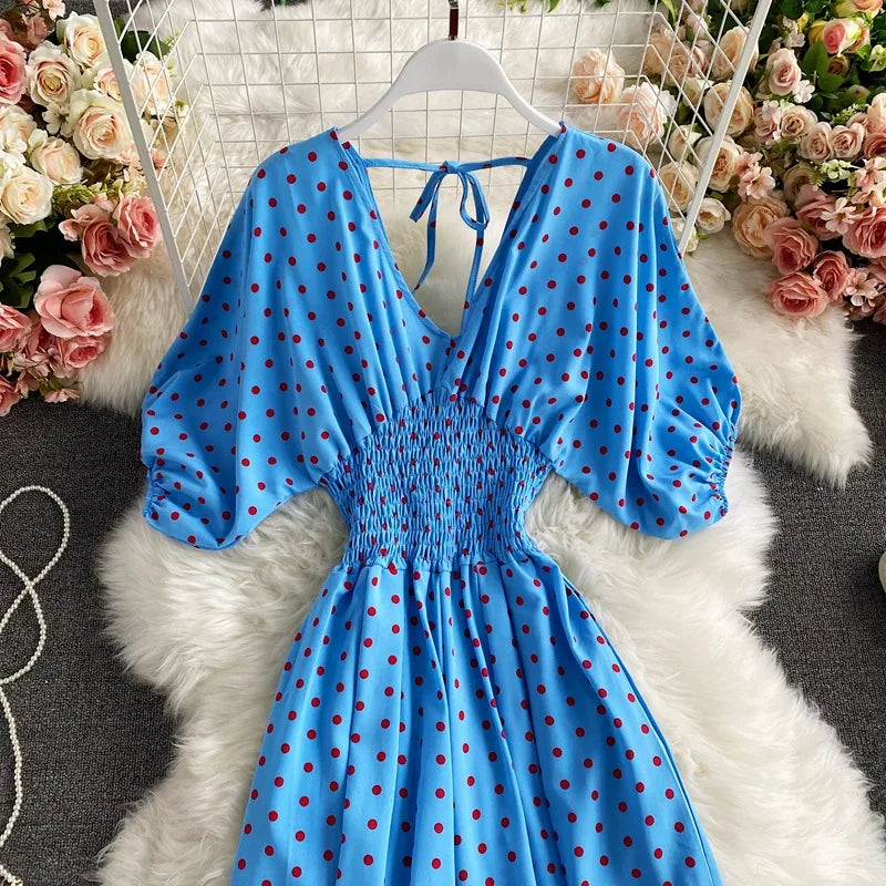 V Neck Sexy Dolman Sleeves Waist Slim Floral Print Jumpsuit Women Wide Leg Trousers Jumpsuit