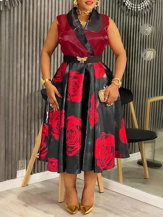 African Dashiki Print Maxi Dresses Elegant Office Ladies Overalls Clothing Party Prom Birthday Women Dress Turkey Ankara Outfits