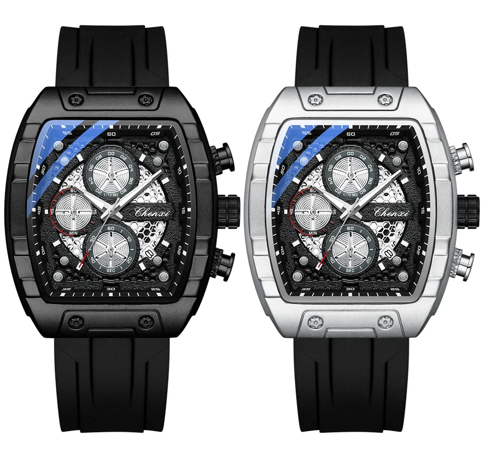 CHENXI 941 Sport Multifunction Military Men Silicone Quartz Wristwatch Male Luminous Waterproof Clock Watches Relogio Masculino