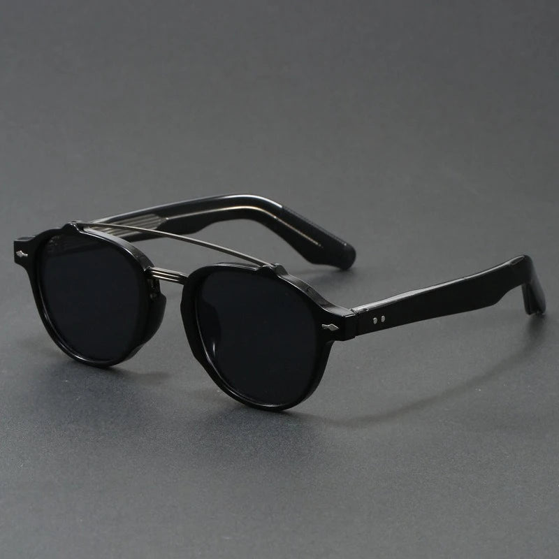 High-end Quality Sunglasses Men Women Korean Style Retro Sun Glasses for Women Thick TR90 Frame Luxury Brand Design Fake Glasses BAZAARHUBO
