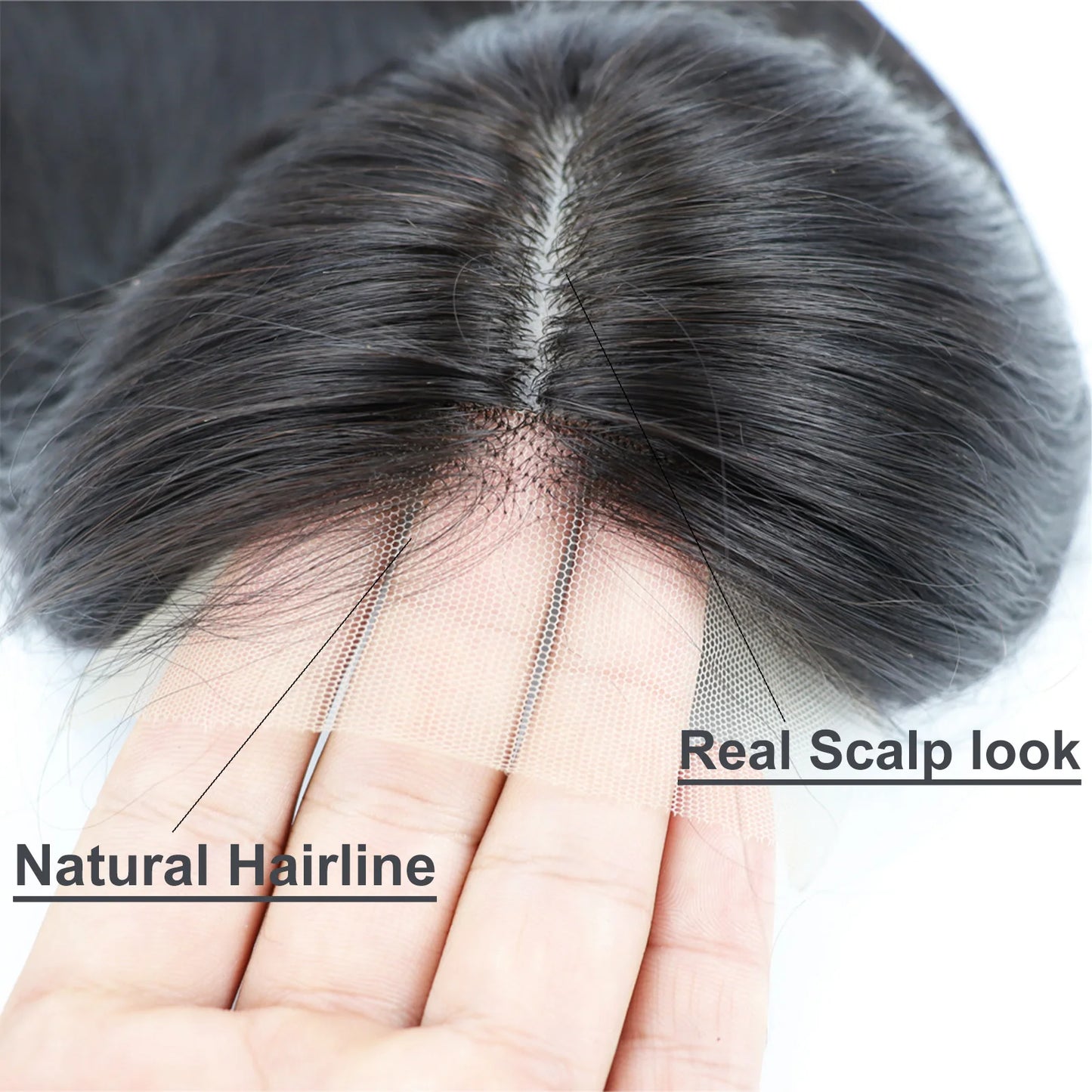 8x9" Large Size Silk Base Human Hair Closure Topper Silk Top Remy Hair Cover Lace Front Bleached Knots with Baby Hair & Clips in