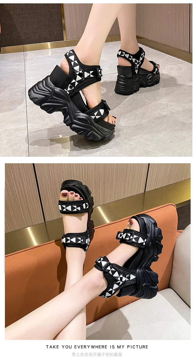 New 2022 Summer Women Platform Sandals Open Toe Wedges High Heels Thick Bottom Beach Shoes Woman Casual Comfort Chunky Sandalias