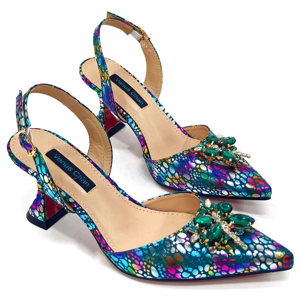 Italian Design African Ladies Party Shoes and Bag Nigerian Fashion Lace Mini Bags and High Heel Pointed Shoes
