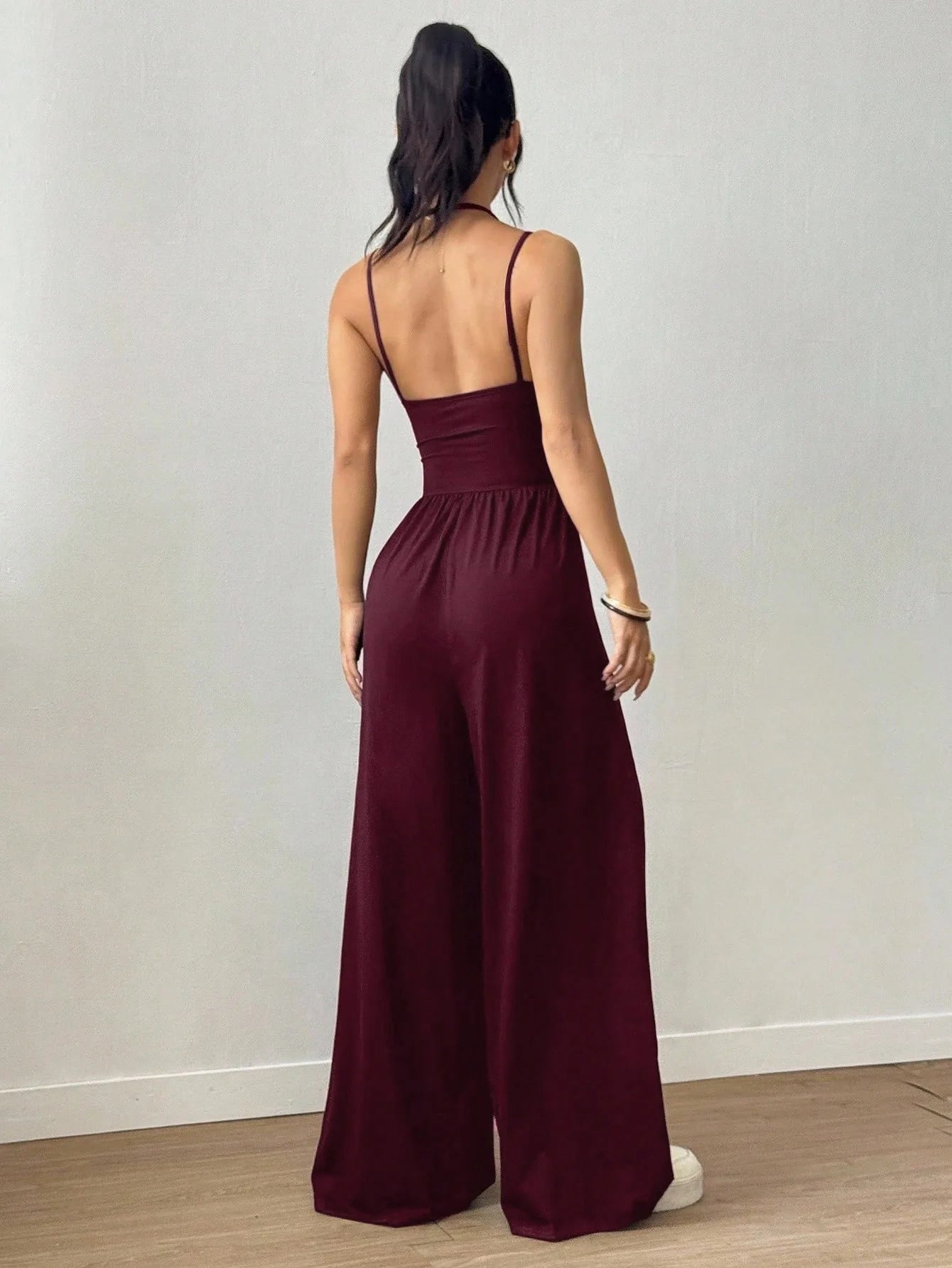 2026 Casual Jumpsuit Simple Style Jumpsuits For Woman Loose Wide Leg Trouser Women's Clothing Home Clothes Sleeveless Sling Silm