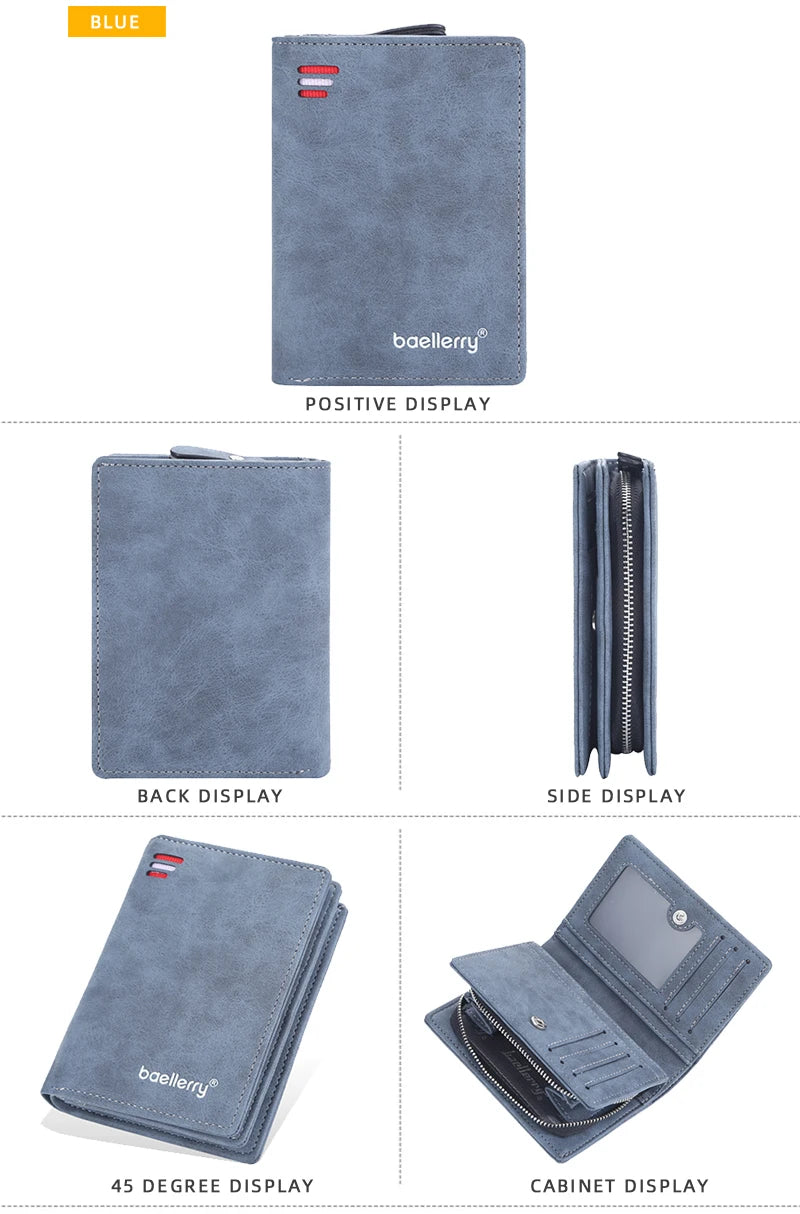 Baellerry New Men Wallets High Quality Brand Card Holder Short Male Purses Zipper Coin Pocket Large Capacity Men's Wallet