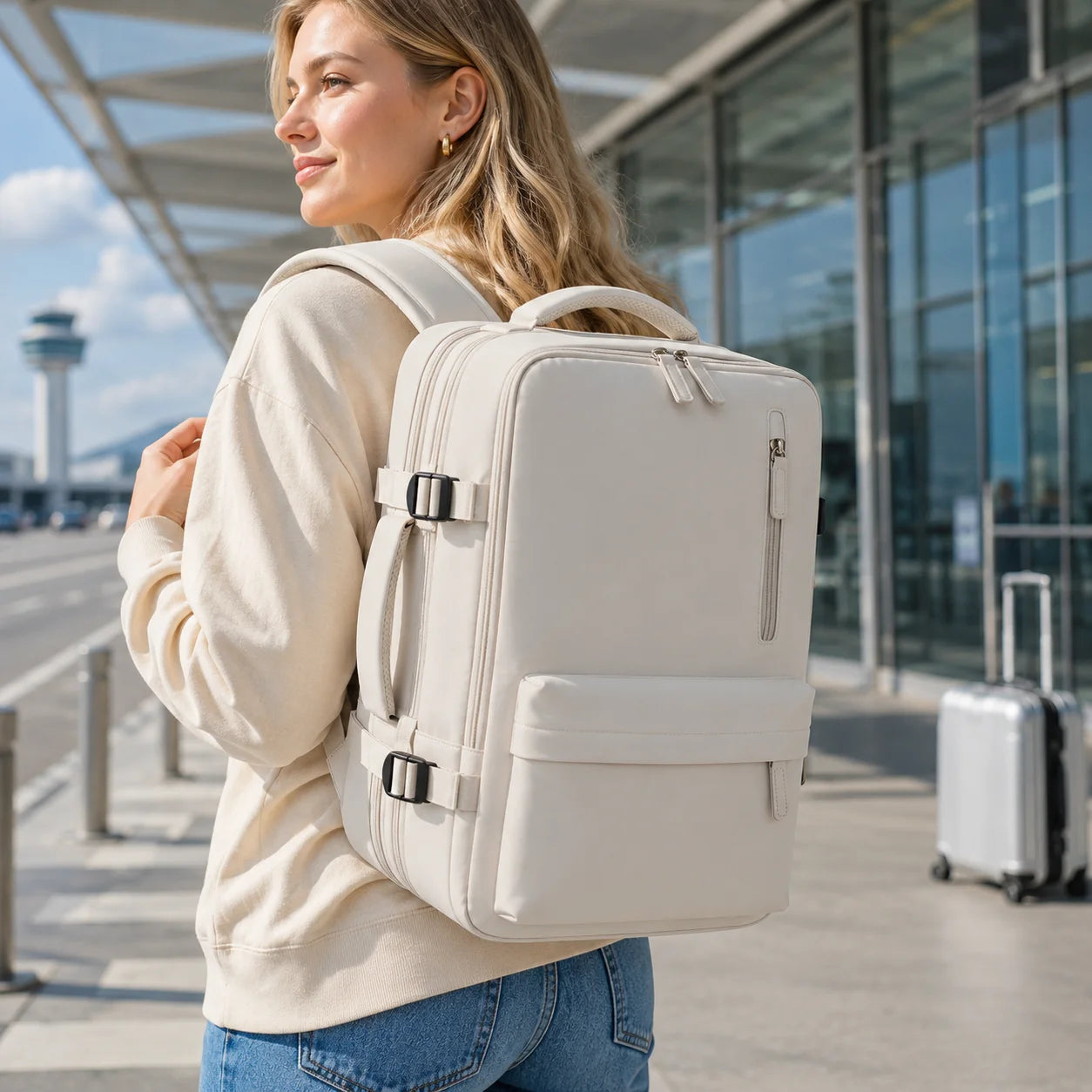 Buylor Travel Backpack Women Easyjet Backpack 45x35x20 Cabin Luggage Backpack for Airplane Large Capacity Carry On Laptop Bags