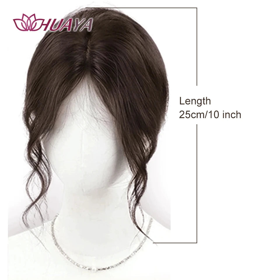 Invisible Middle-part Bangs For Girl Synthetic Hair Topper Clips on Fringe Hairpiece With Two Sides Temple Natural Fake Bangs