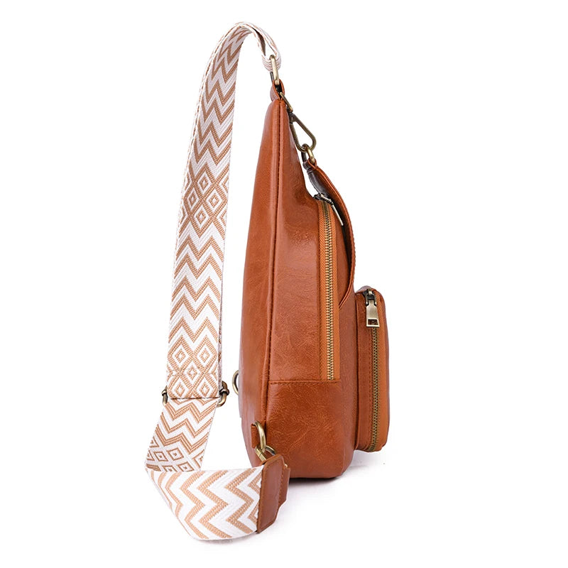 Bags for Women Newly Women Chest Pack Female Sling Bags Crossbody Waterproof Shoulder Chest Bag Casual PU Leather Messenger Pack