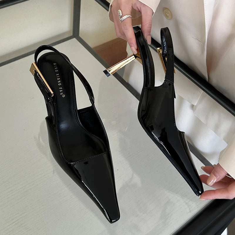Women Shoes Pumps Sandals Spring Fashion Pointed Toe Slingbacks Female Footwear Summer Ladies Shallow Shoes High Heels