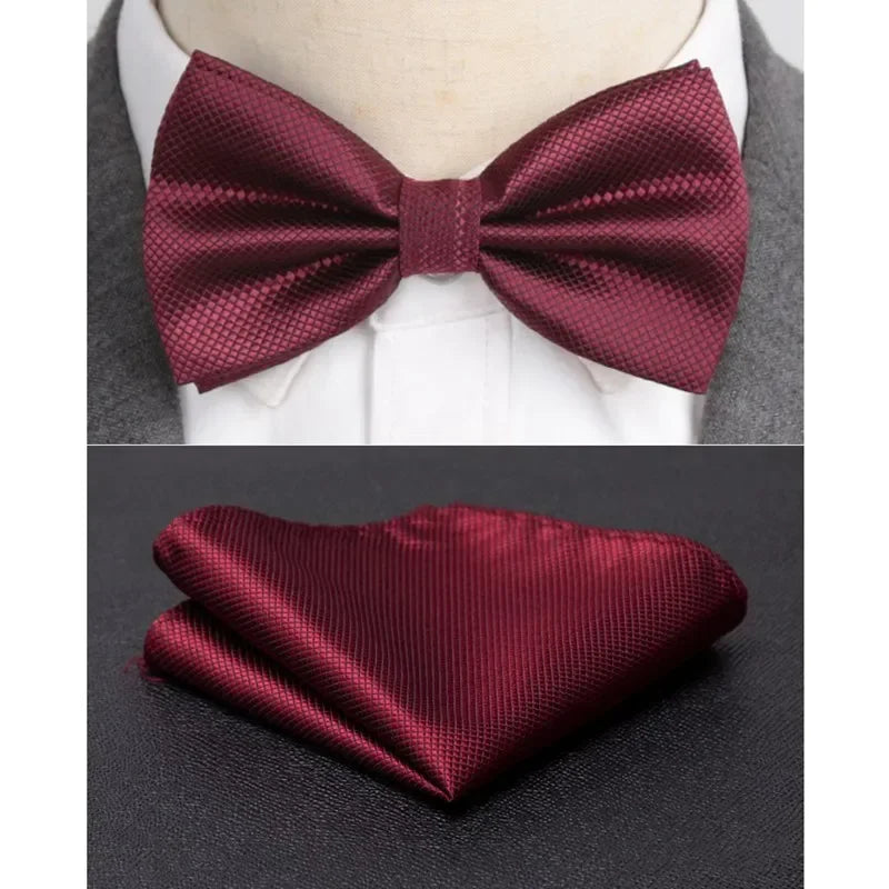 Men Bowtie Cravat Set Solid Fashion Butterfly Party Wedding Bow Ties Girls Formal Dress Tie Mens Bowknot Fashion Accessories BAZAARHUBO