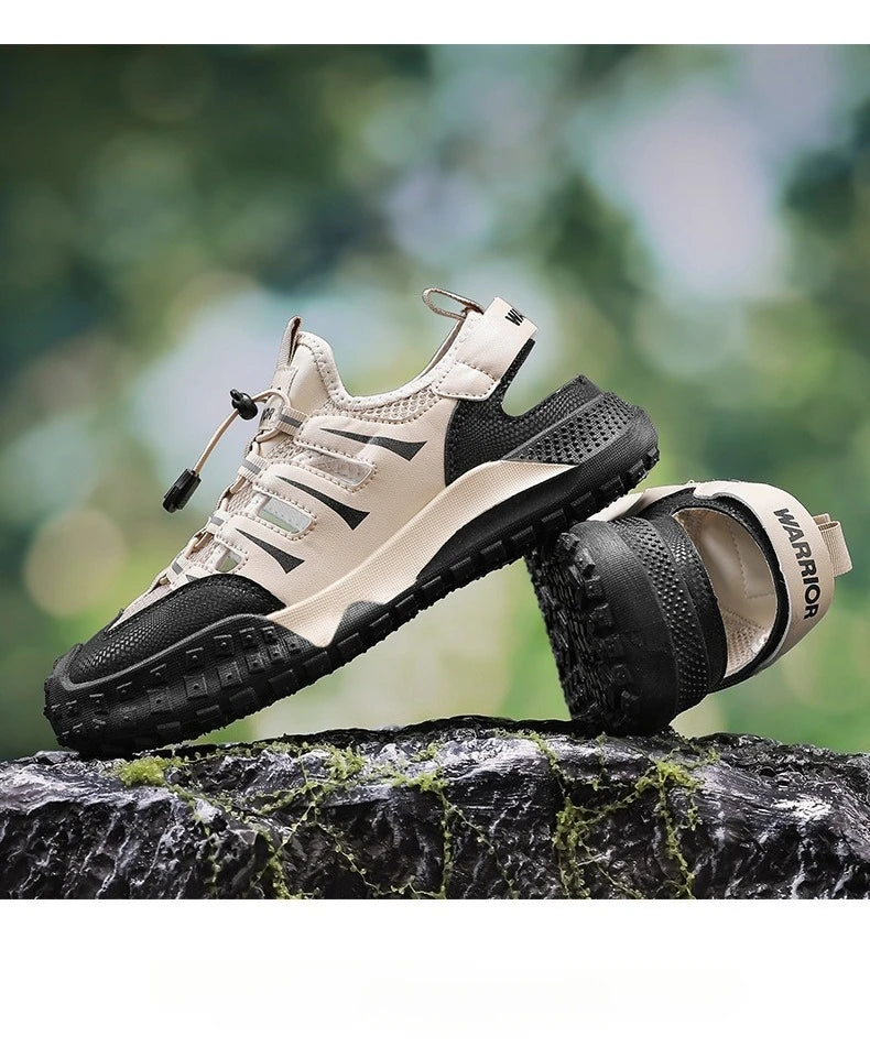Men's Casual Sandals Summer Mesh Breathable Hollow Sneaker Men Outdoor Anti-slip Creek Shoes for Men Waterproof Roman Sandals