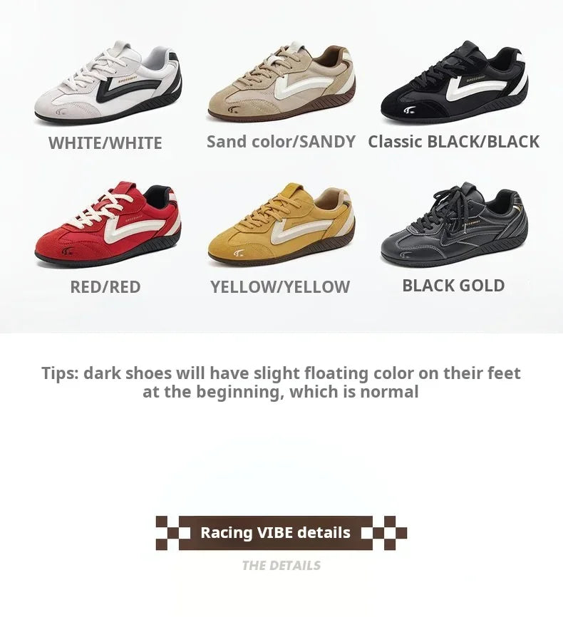 Maden Unisex Fall Vintage Patchwork Racing Shoes Breathable German Trainers Sneakers Thin Sole Casual Lace-Up Sport Winter Shoes