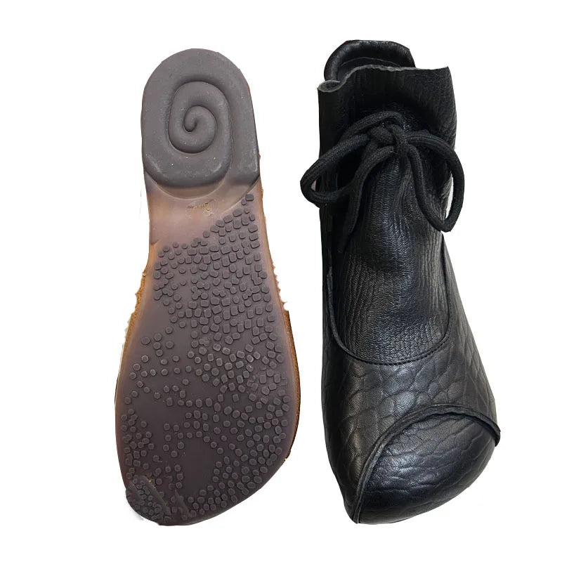 Careaymade-Genuine leather women's boots Fashion retro warm Oversized shoes cow leather Pure handmade ankle boots Casual boots
