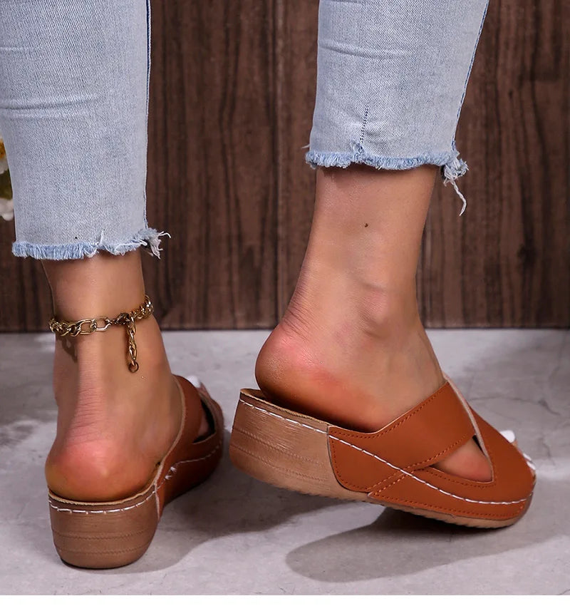 Women's Sandals 2026 Summer Shoes Women Heels Sandals Casual Indoor Outdoor Women Slippers Summer Sandals Heeled Sandalias Mujer