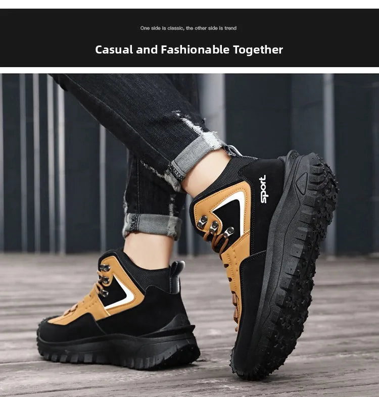 Men's Large Size Versatile Mountain Climbing Anti-slip Wear-resistant Outdoor Casual Trendy Spring Lightweight Dad Shoes