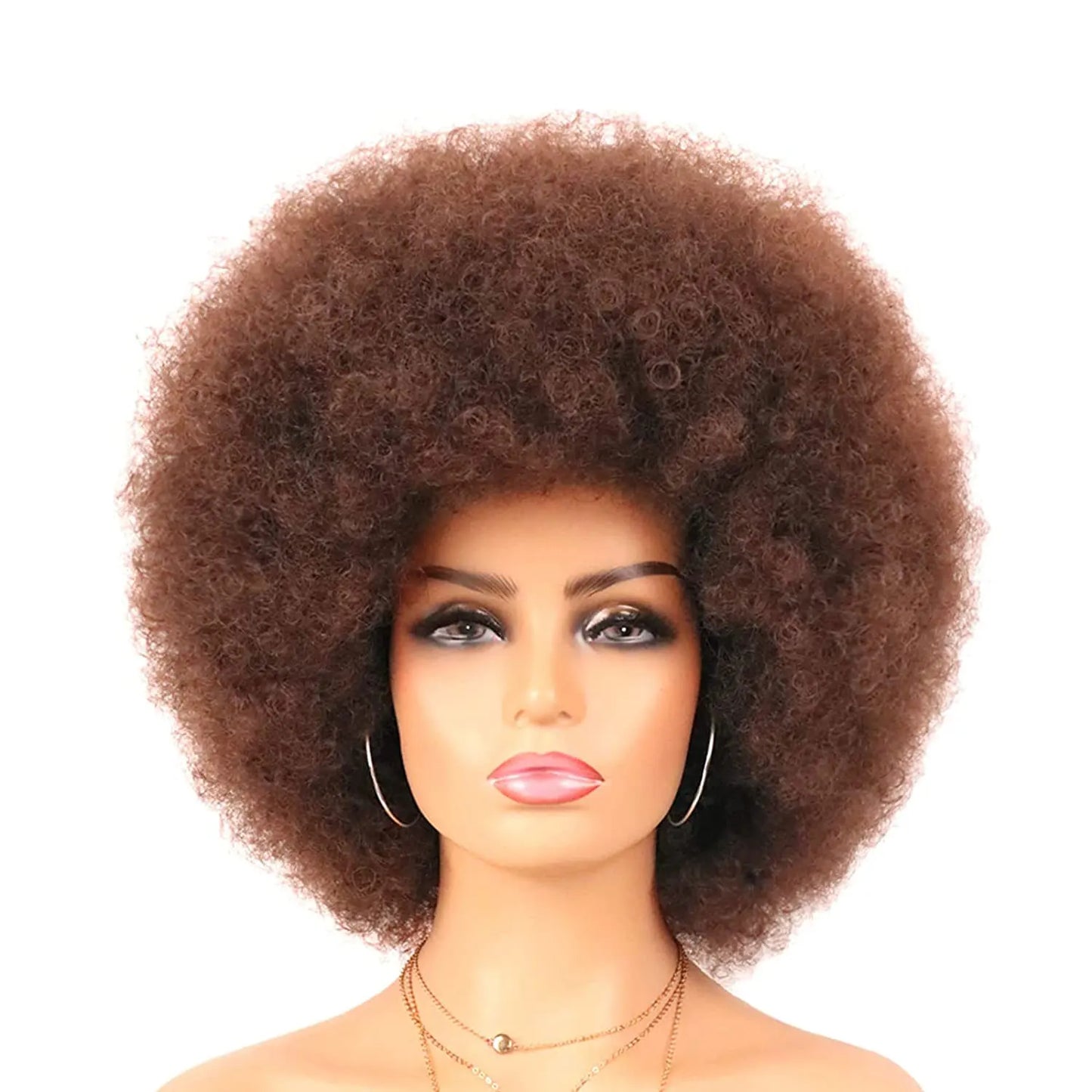 Synthetic 70s Afro Curly Wigs for Black Women Glueless Wear Soft Black Large Bouncy Natural Looking Full for Daily Party Use