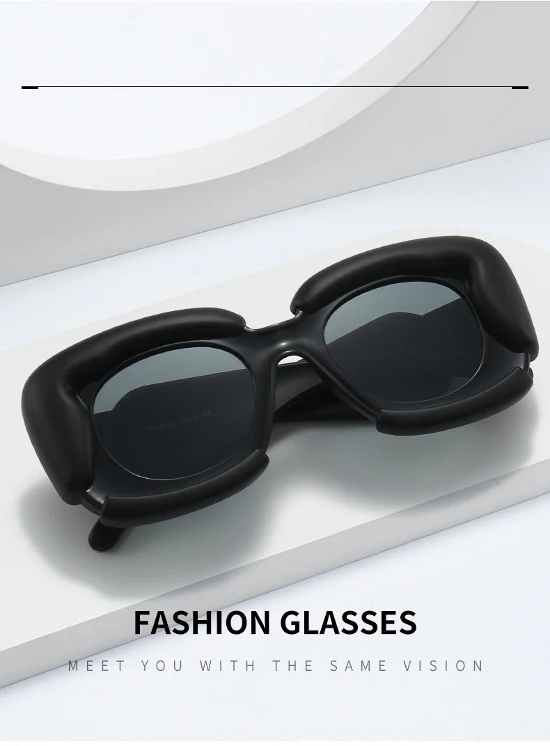 KAMMPT Square Women Sunglasses 2023 New Oversized Cloud Shape Rim Shades Ins Trendy Luxury Brand Design UV400 Protection Eyewear BAZAARHUBO