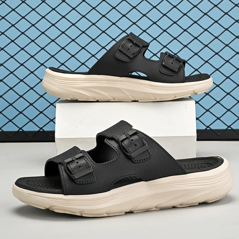 New Men's Sandals 2026 Summer Outdoor Fashion Comfortable Thick soled Casual Shoes Large Lightweight Non slip Walking Slippers