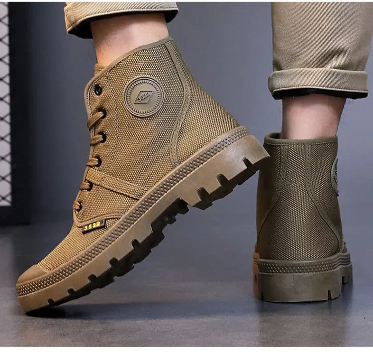 Male Shoes Hiking Outdoor Rubber Men's Boots Lace Up Original Deals Vintage In Promotion Y2k Offers Trendy 2025 Footwear New