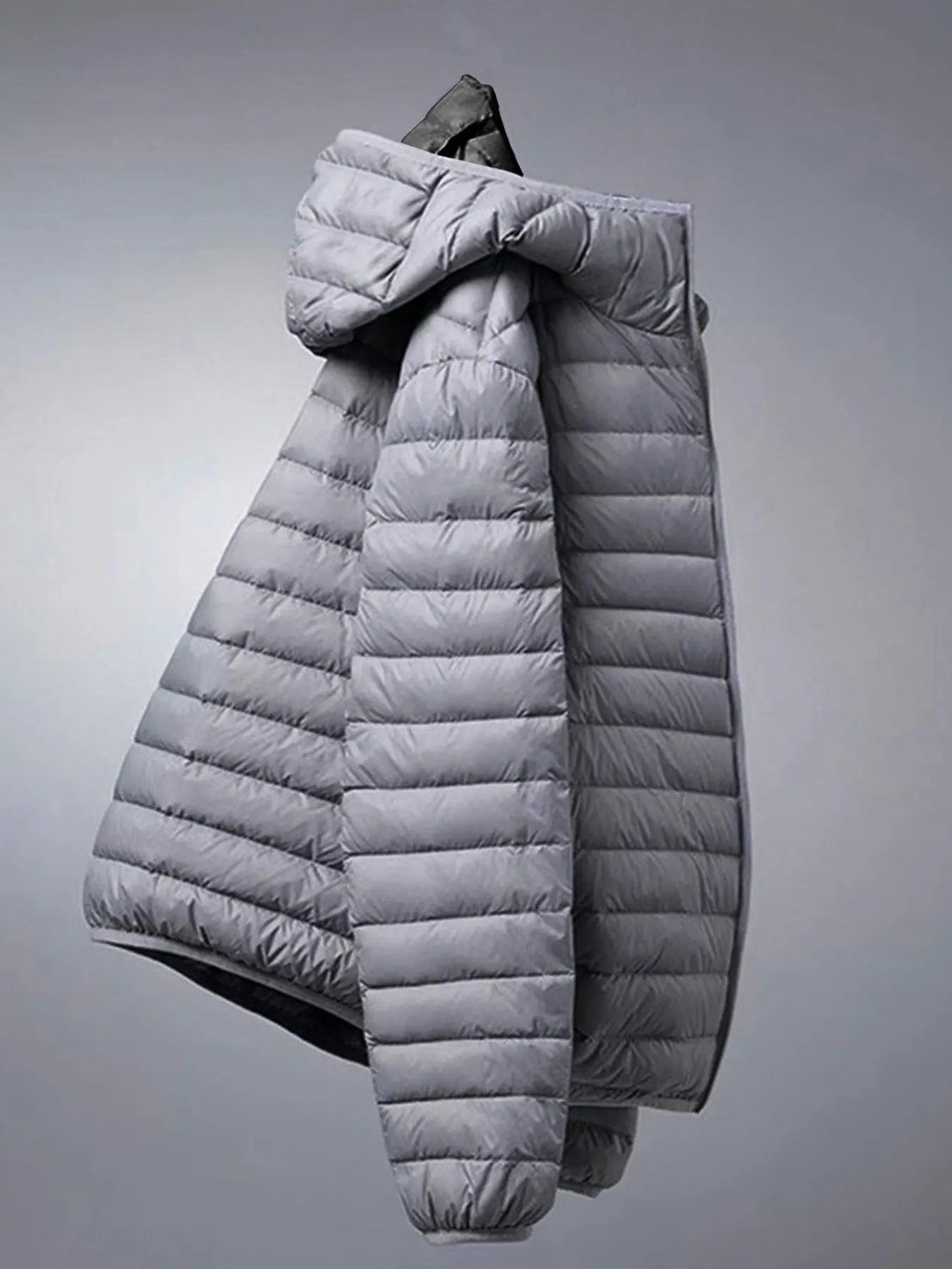 Winter Men's Lightweight Casual Cotton Jacket Suitable for Outdoor Sports, Windproof and Warm, Men's Hooded Solid Color Simple Cotton Coat