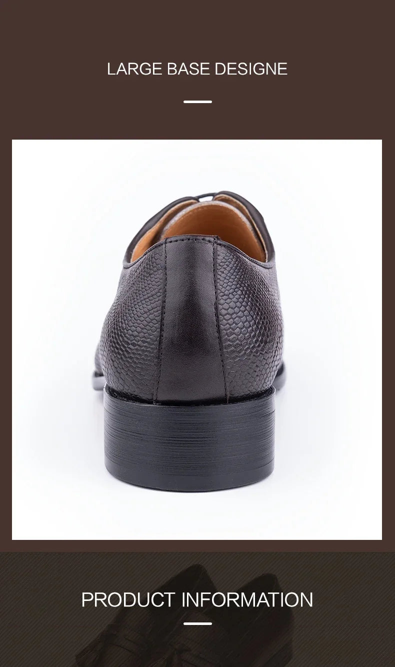 Deluxe Men's Leather Shoes Formal Dress Shoes Wedding Party  Oxford Handmade Comfortable Lace Up Genuine Leather Men's Shoe