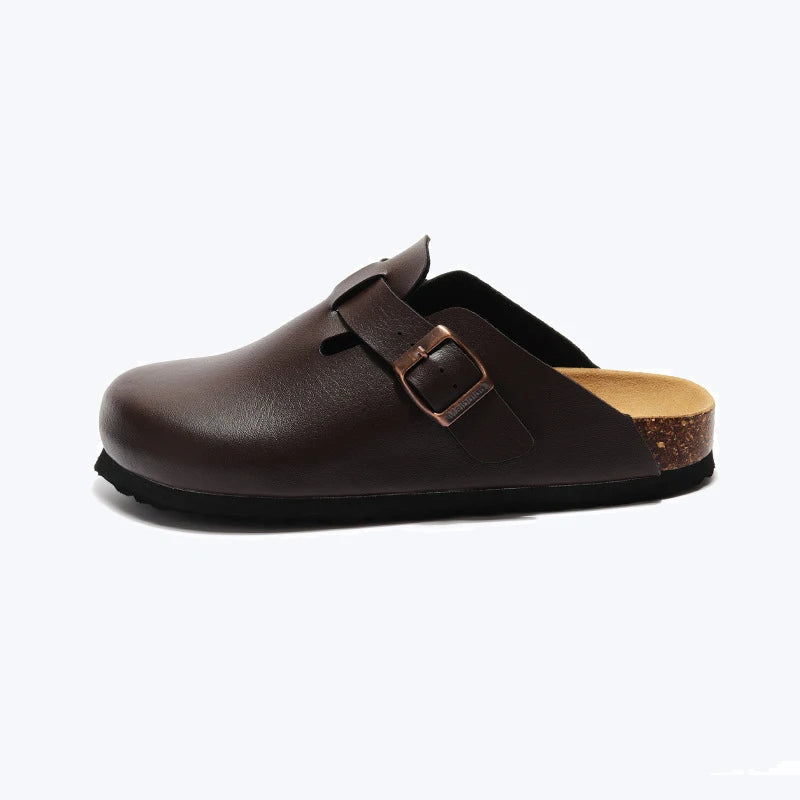 Slippers Buckle 2024 Leather Brand Fashion Unisex Comfortable Outdoor Women Slipper #MT306