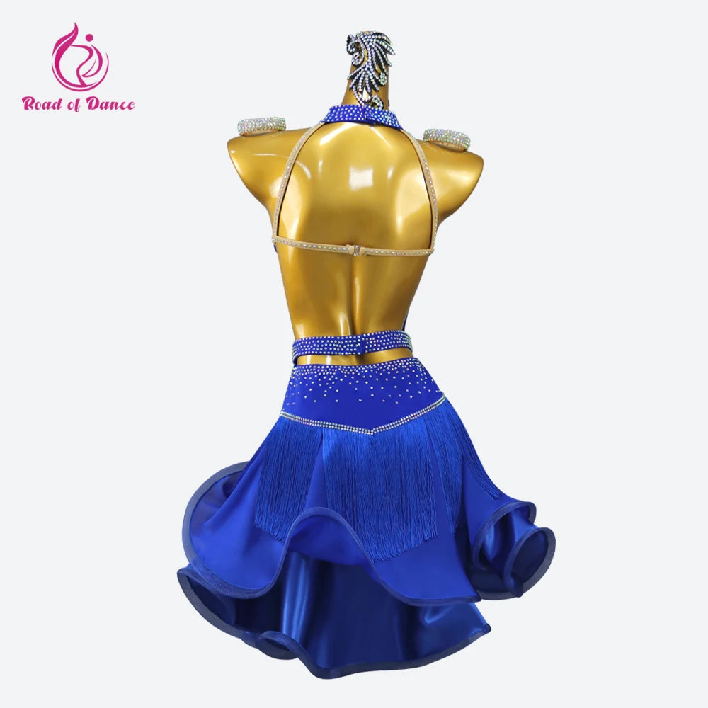 Women's Dress Latin Dance Suit Girls Ballroom Stage Costume Female Clothes 2026 Sexy Elegant Evening Short Skirt Girls Prom Wear