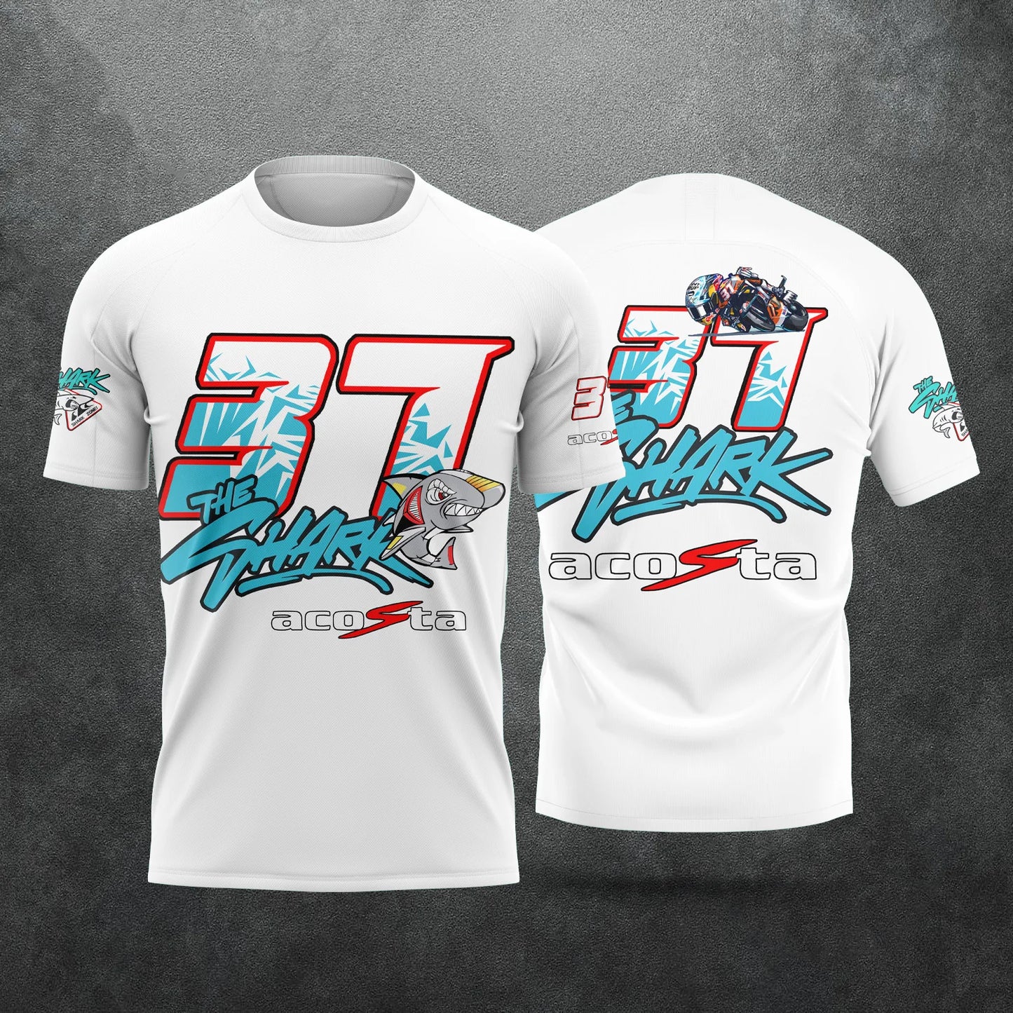 2026 New Racing No.37 Rider Pedro Acosta   Fan 3D Printed Pattern T-Shirt  the shark Men Women Summer Casual Short Sleeve