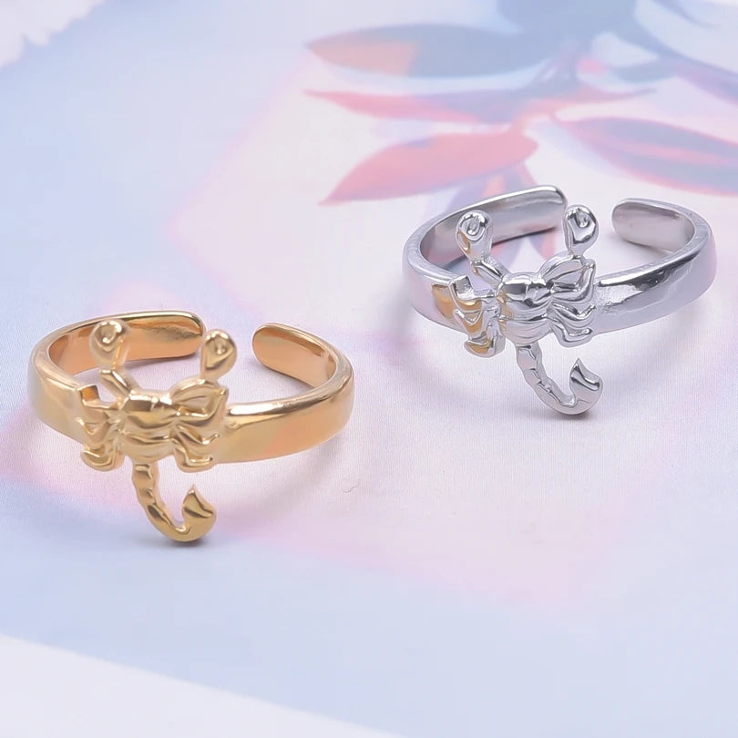 Fashion 5pcs/lot Marine Jewelry Sea Animals Conch Starfish Shell Rings Stainless Steel Rings Jellyfish Scallop Oceans Women Gift