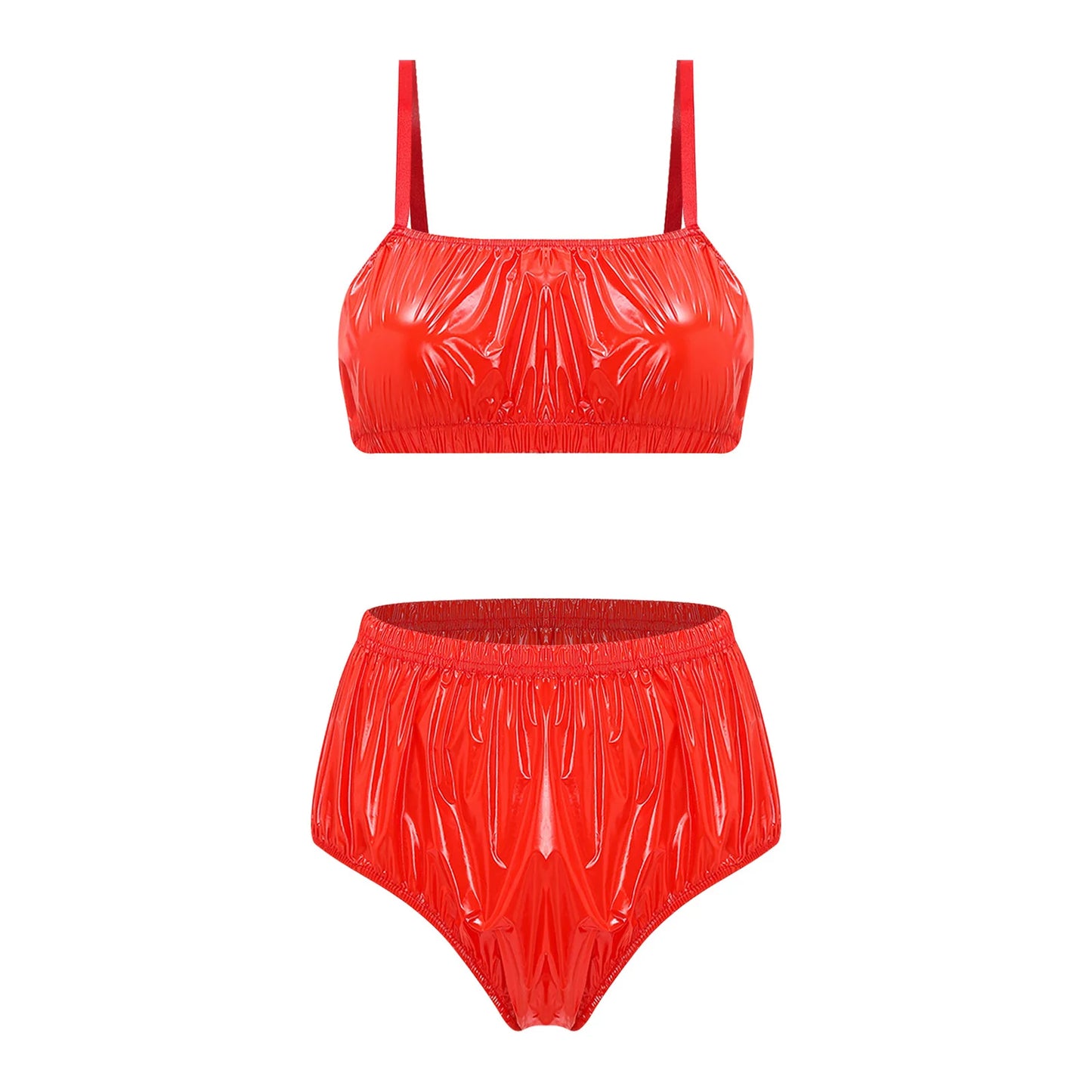 Women's Swimsuit Beach Bathing Suit Two Pieces Swimwear No-pad No-wire Bra Top And Elastic Band Swim Bottom Beachwear Clubwear