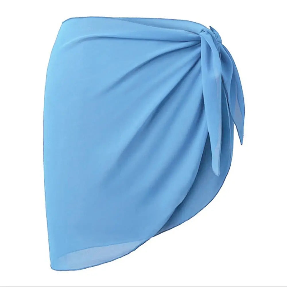 Soft Short Sarongs Chiffon Swimsuit Coverups Scarf Cover Short Skirt Wrap Sheer Summer Beach Bikini Women