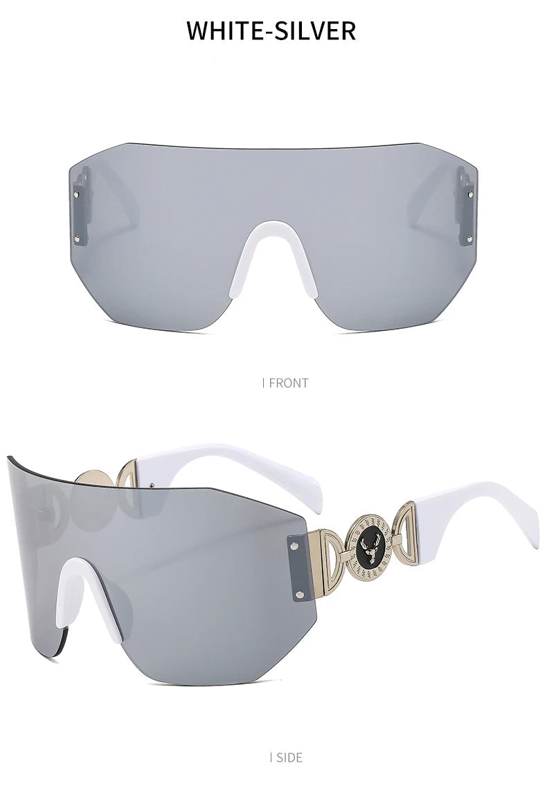 New Y2k Trendy Cycling Sports Sunglasses With Stylish Hollow Temple Frameless One-piece Glasses 353 BAZAARHUBO