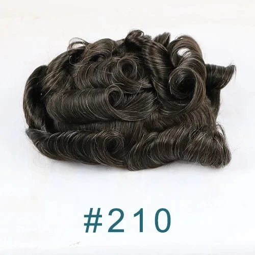 0.02mm Super Ultra Thin Skin 80% Density Natural Hairline Men Toupee Blonde Brown Grey Human Hair Undetected Capillary Prosthesi