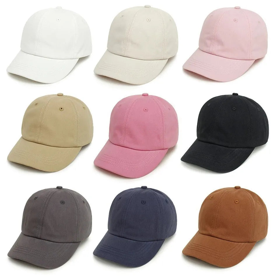 Kids Baseball Cap Low Profile Sun Hat for Boys and Girls Soft Cotton Pink Black White Gray for Baby Children