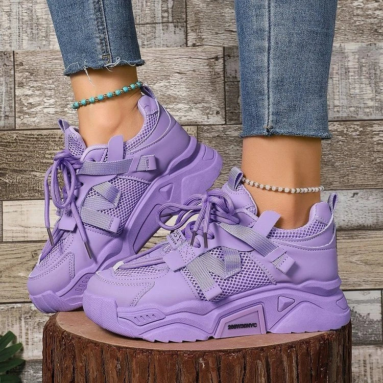 New Purple Sneakers Women Platform Casual Shoes Women Sneakers Breathable Comfortable Thick Sole Sneakers Women Designer Shoes