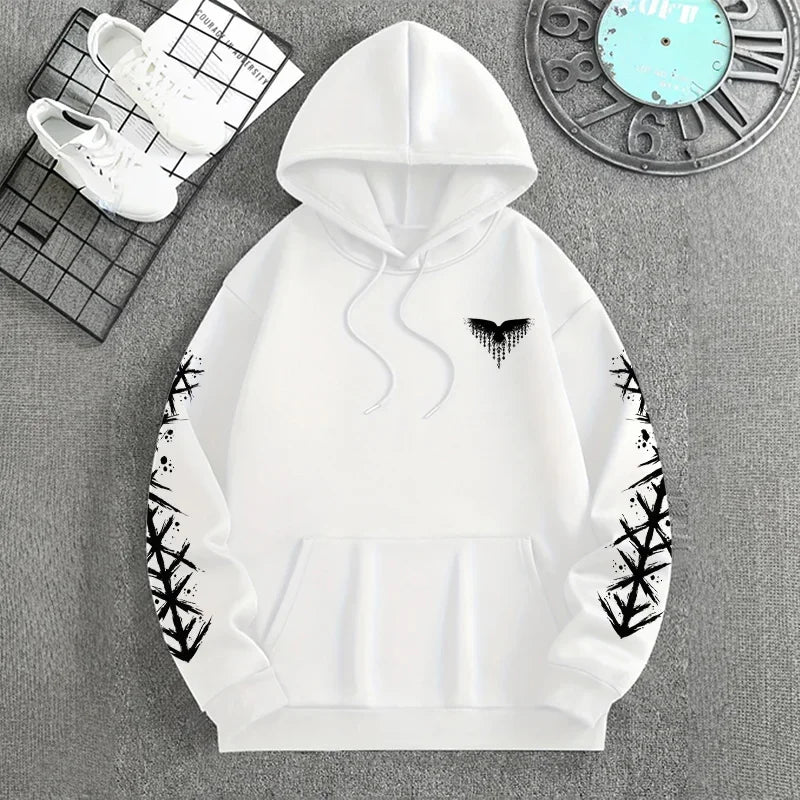 Mens Ancient Norse Raven Wolf Hooded Sweatshirt 2025 Trendy Winter Autumn Casual Sporty Jogger Top Outwear Fashion Man Hoodie