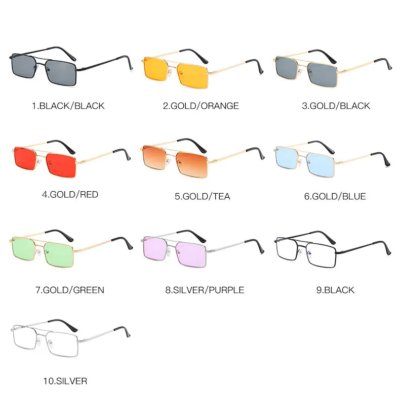 Clearance Metal Vintage Sunglasses Women  Men Luxury Brand Double Bridge Glasses Women Designer Eyewear Men Oculos De Sol BAZAARHUBO