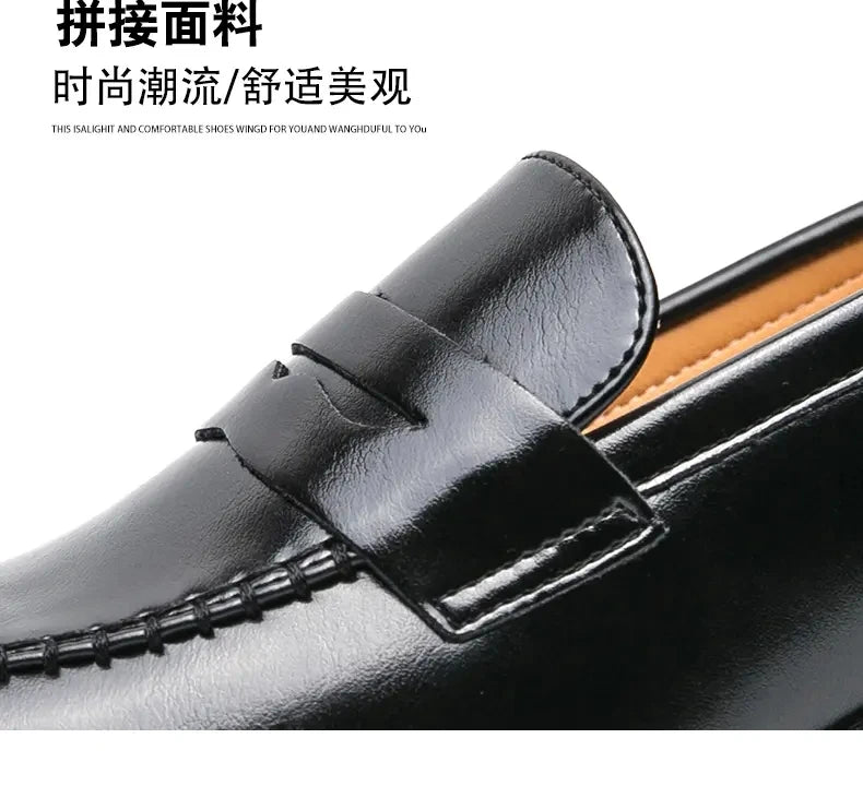 Men Retro Dress Shoes Black Brown Medium High Heels European and American Business Banquet Cuban Leather Shoes Size 38-45