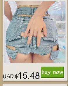 Sexy streetwear low rise denim shorts women summer short hot pants rave outfits beach party club jeans sweat booty jean shorts