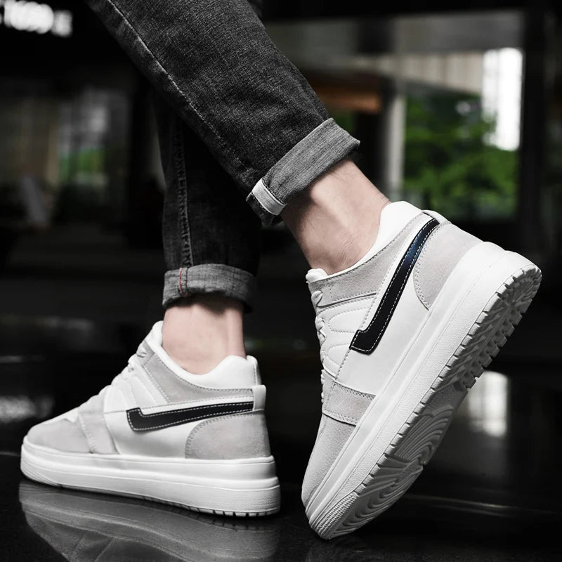 Genuine Leather Height Increasing Elevator Shoes Men Woman Height Increase Shoes 6cm 8cm 10cm Man Sneakers Sport Casual Shoes