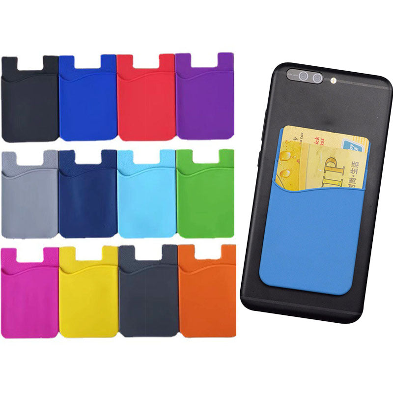 Women Men Fashion Elastic Cloth Cell Phone Card Holder Mobile Phone Wallet Case Credit ID Card Holder Adhesive Sticker Pocket