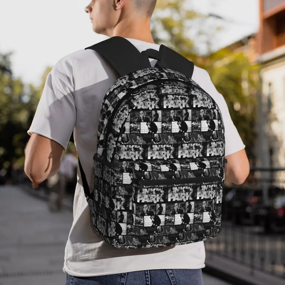 L-Linkin-S P-Park-S Band Student Backpack School Bag Hiking Travel Daypack for Boys Girls Fashion Bookbag Shoulder Bags