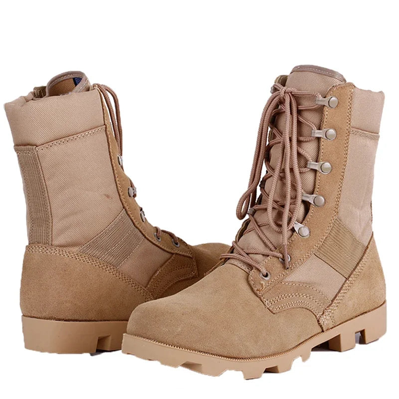 2024 Winter Tactical Boots Men Breathable Camouflage Desert Safety Shoes Combat Boots Outdoor Climbing Hiking Shoes