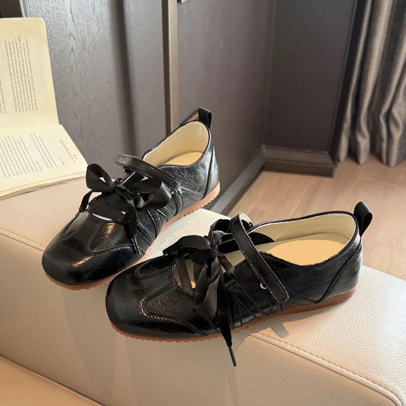 Flats Sport Shoes Running Walking Lace Up Shoes Woman Summer 2026 New Shallow Ballet Shoes Comfort Mujer Zapatos