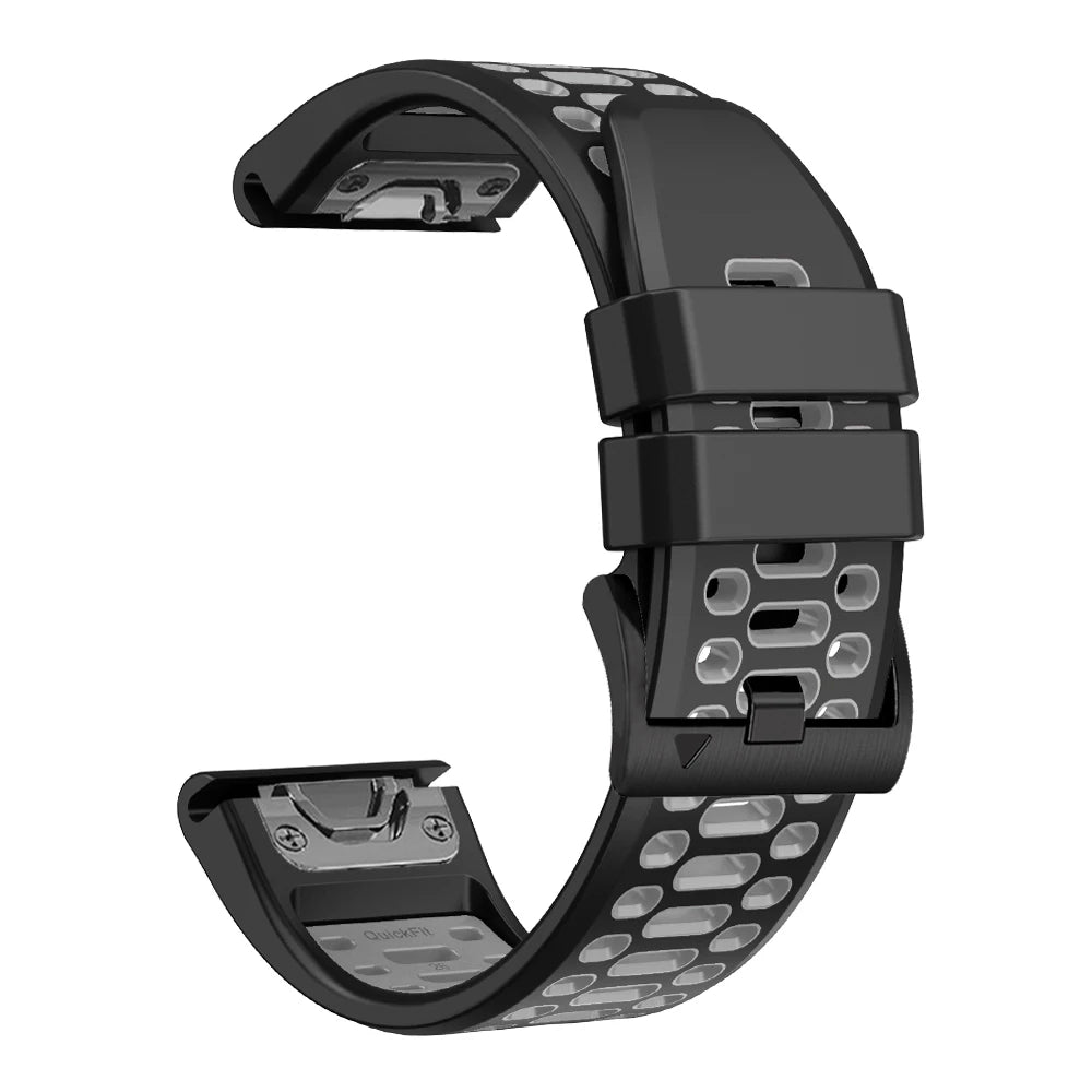 Sport Two-Tone Breathable Silicone Watch Band For Garmin Fenix 7X 7 Pro 6X 6 5 5X Plus/Epix 2 47mm 51mm QuickFit 26/22mm Strap