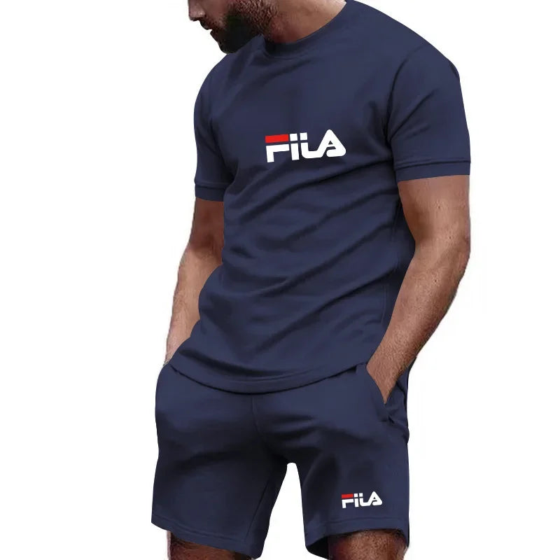 2026 Outdoor Jogging Set Short-Sleeved Breathable Quick-Drying T-Shirt And Shorts Sports Fitness Running Clothing for Men